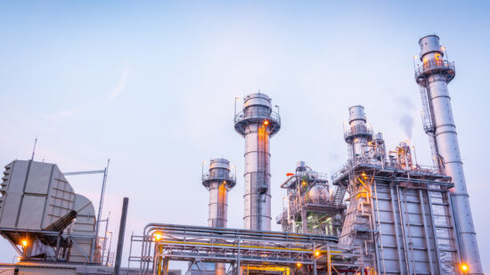 Chimneys of natural gas power plants