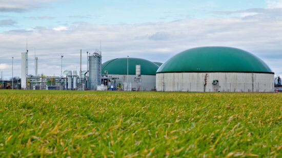 Bio gas plant in a field